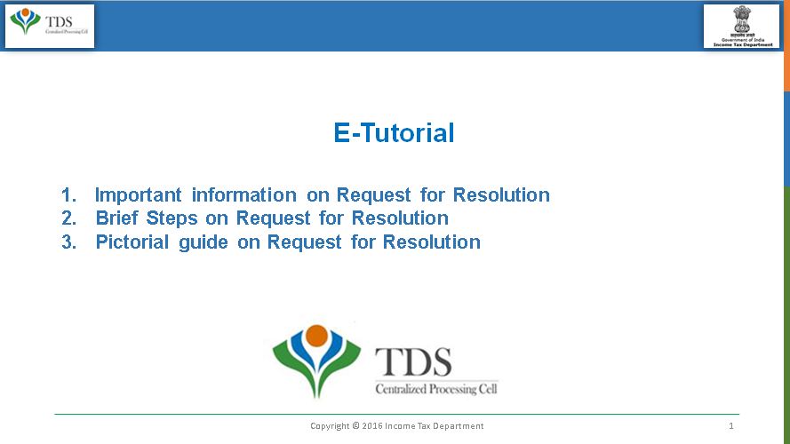 e-tutorial for request for resolution